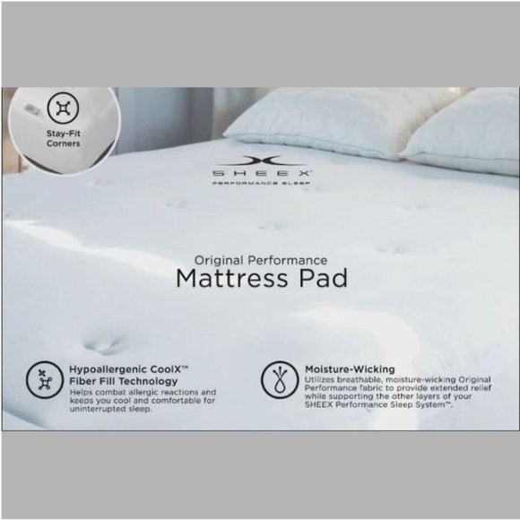 NWT 009 Sheex White Performance Bedding Sleep Tech Mattress Pad Size Twin XL - Picture 2 of 8